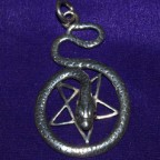 Pentagram Snake Silver Pendant